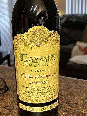 My wife's anniversary bottle of Caymus!