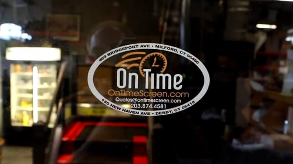 Our On Time decal.