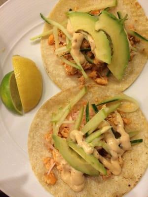 Warm salmon taco appetizer is Amazingly delicious!