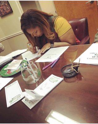 Client finalizing her purchase! #Homeowner