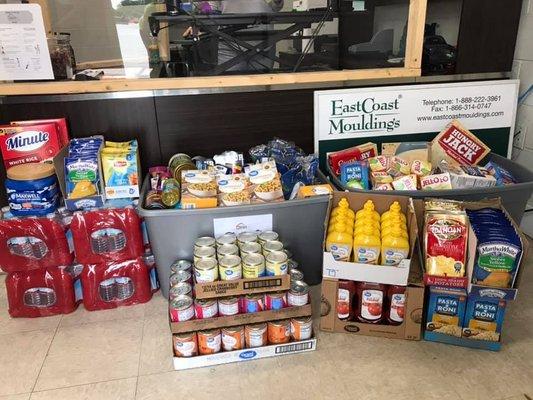 Donations collected for Streamline Developers' 2020 food drive for Martha's Mission