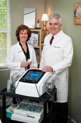 We use Ultrasonic cavitation and micro current technologies to assist our patients with permanent weight loss.