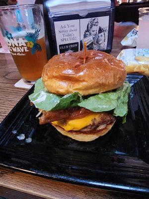 Huge bacon cheese burger