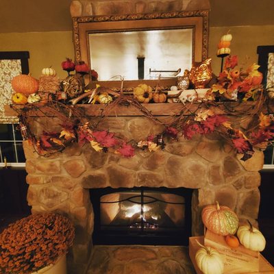 Dining room fireplace