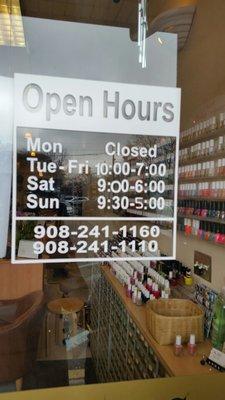 Most recent open hours