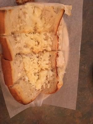 Small garlic bread with cheese