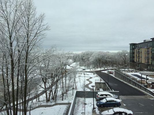 Scenic view of the snow-covered landscape from The Island Residences.