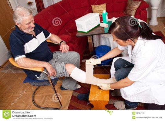 We provide wound care in the home.