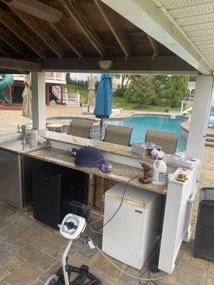 Customer wanted nest flood light cameras installed for back yard bar/pool area results and following pictures