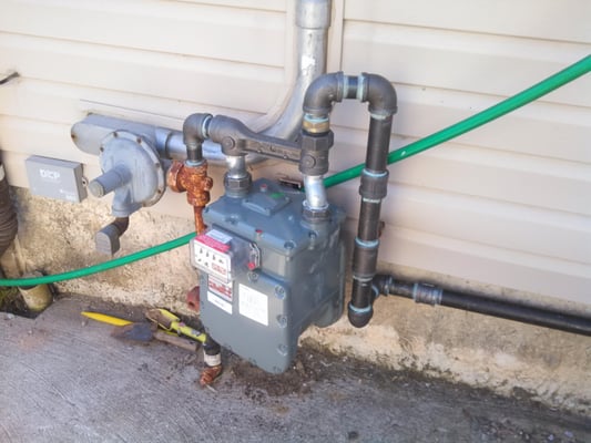 Installed new 500,000 BTU gas meter with all new "1 1/4 gas piping ( for new pool heater) for inground pool