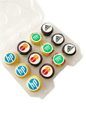 Branded Mini Cupcakes - 12 Pack