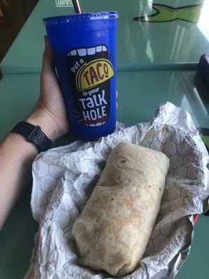 Potatoes, Egg, & Cheese Burrito with a 32oz Souvenir Cup