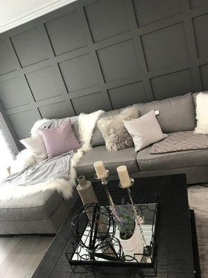 Accent wall on a living room