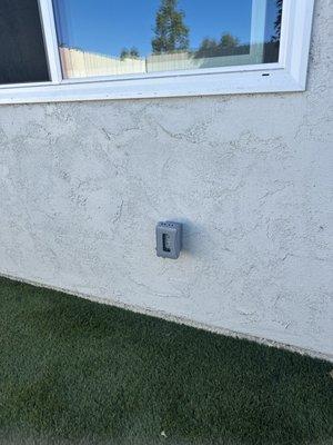 Added new outlet to yard space.