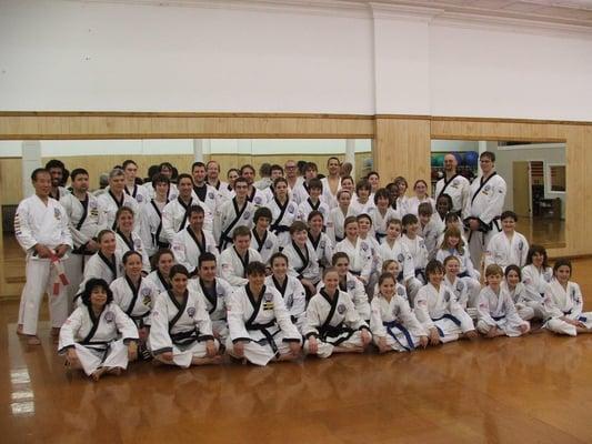 Grand Master Shin visiting the students at River Valley Tang Soo Do