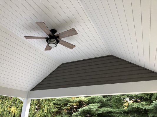 Covered veranda on a new home