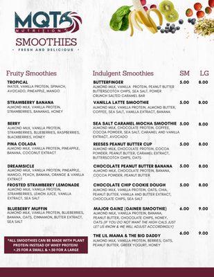 Smoothie Menu 2/2