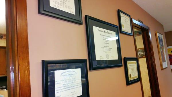 Dr. Calahan's Certificates ~ He is awesome!