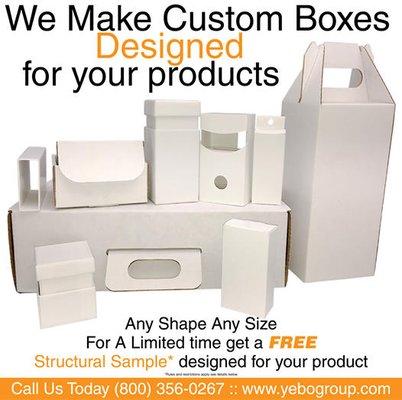 We Make Custom Boxes Designed for your Products.