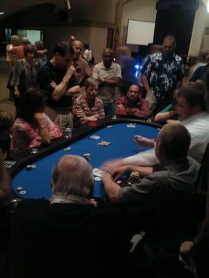 The final poker table, at the adult social