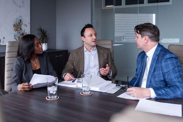 Durst Kerridge's Cincinnati attorneys in their conference room, Center at 600 Vine.