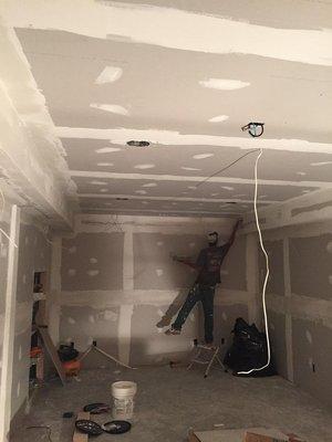 Install Framing to create a new room and Drywall