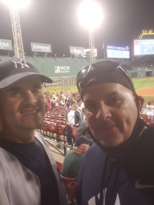 Me and my boy enjoying a nice night @ Fenway!