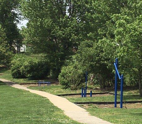 A .7 mile trail includes fitness stations.