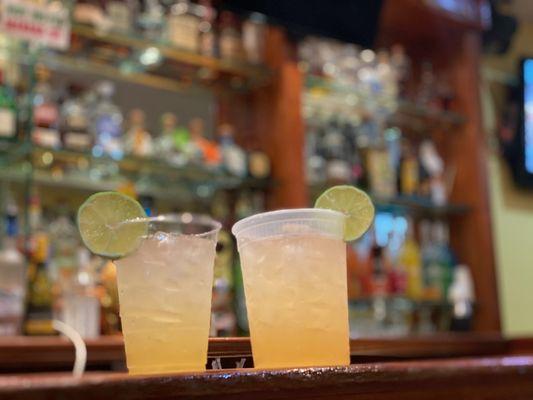 our 16 oz margarita and 32 oz margarita drinks to go !