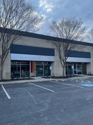 Front entrance of new, expanded headquarters