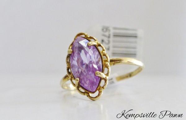 10K Yellow Gold Lavender Amethyst Marquise Ring