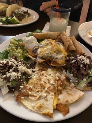 Laguna Botana had chicken taquitos, cheese quesadilla, steak tostada, bean and cheese nachos and guacamole and sour cream.