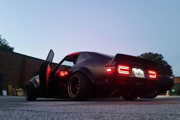 Custom taillights on 240z.