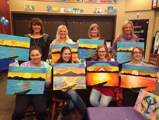 We offer private painting events at the studio too...the studio is all yours for a special night!