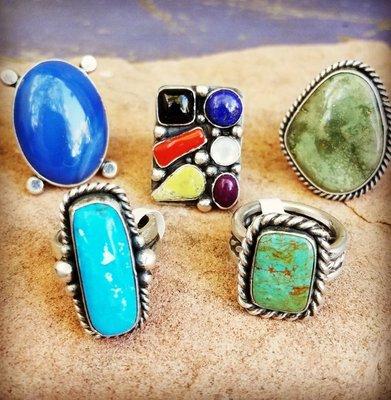 Local Navajo artisan rings.