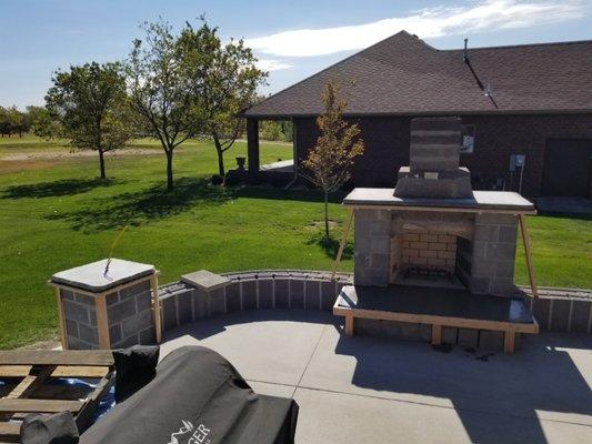 Nice little outdoor area with concrete tops will have finished pictures soon!!