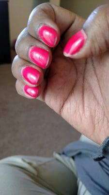 Only a couple days after my shellac manicure, the paint started lifting.