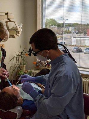 Dr. Devin Harrison at work at Harrison Family Dentists Gloversville NY