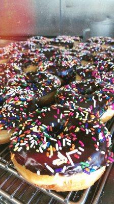 Fresh sprinkles donuts