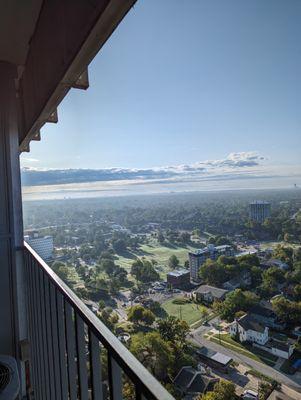 Misty morning view from patio off my living area, Oct 2023.