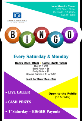 Bingo - Open to the Public (Age 18+)