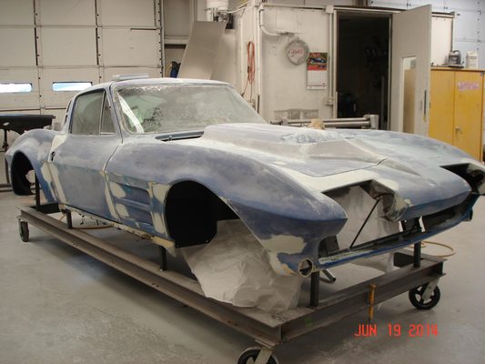 64 Vette being prepared