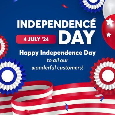 Happy 4th of July! 
Enjoy a fantastic Independence Day celebration with your loved ones.
Wishing everyone a day full of happiness