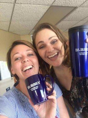 happy clients with cups.