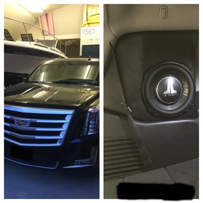 2016 Cadillac Escalade. JL Audio Subwoofer and Amp integration.