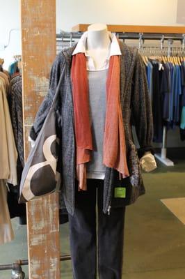 Eileen Fisher clothes are great for layering.