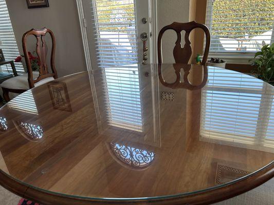 They cut this beautiful glass top for a clients table and it just looks amazing.