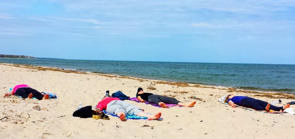 Cape Cod Yoga Retreats!  Savasana on the beach.  Nothing better!