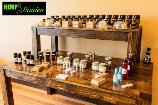 Displays of our Hemp and CBD Oil Products