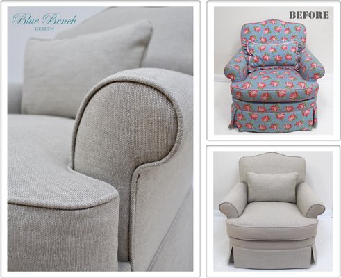 Before & After - Rolled Arm Club Chair